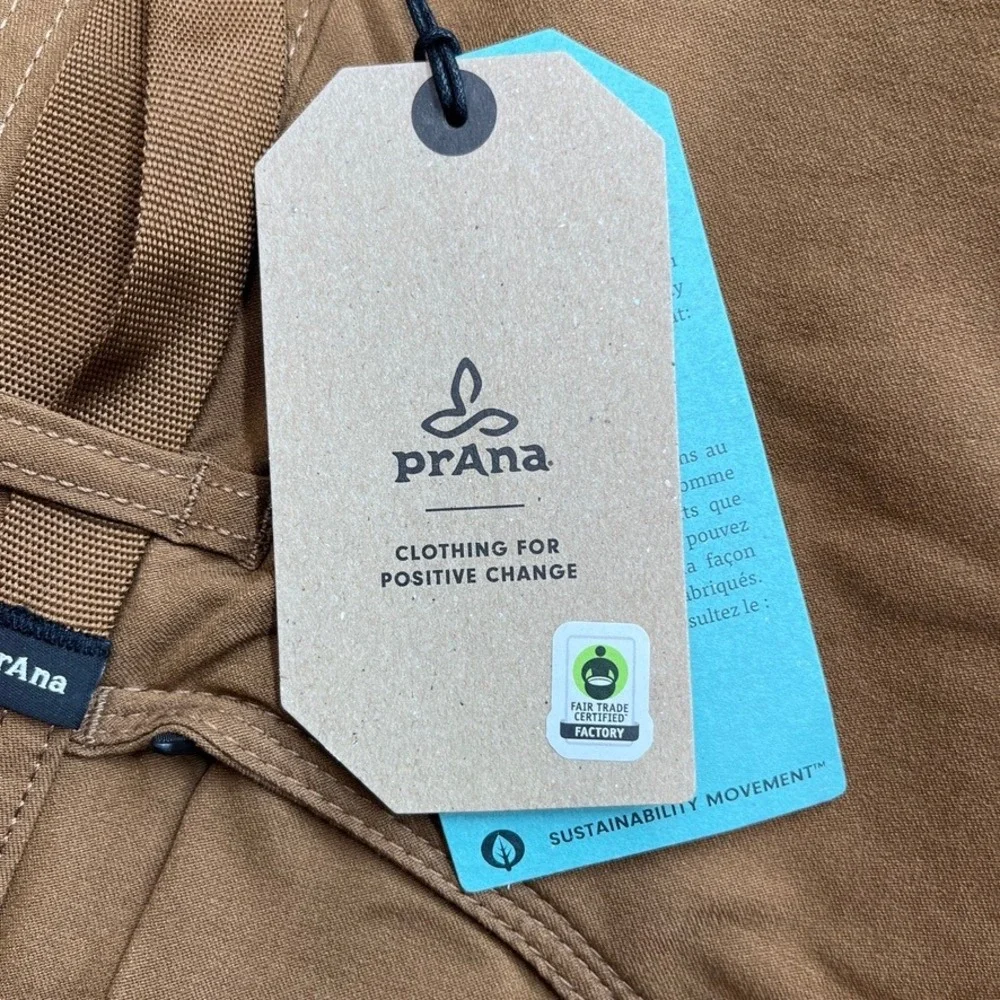 prAna Stretch Zion Slim Pant II Mens 42x34 Sepia Tan Hiking Cargo Pants NWT